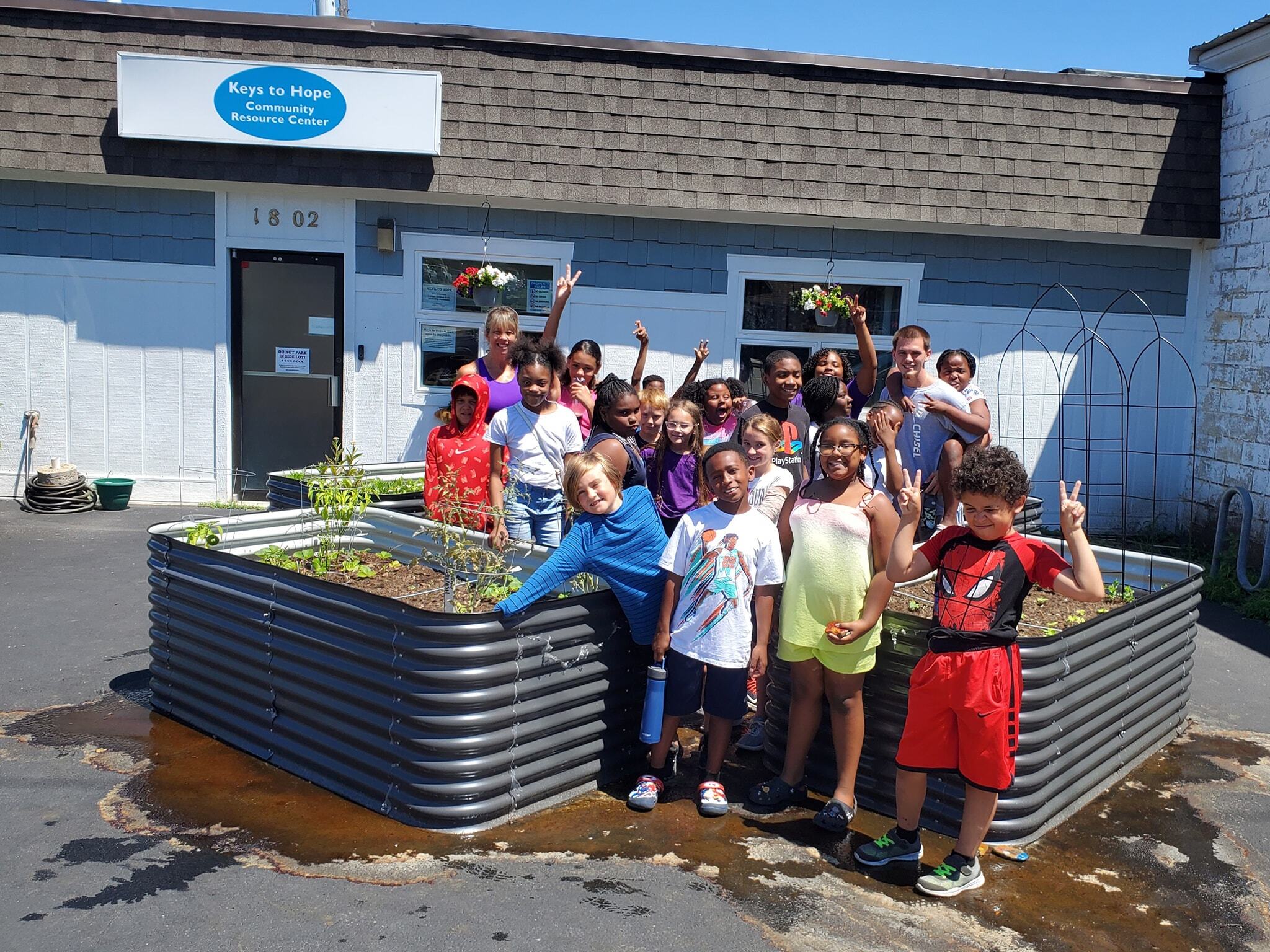 Children participate in a community garden program at the Keys to Hope Community Resource Center in Michigan City.